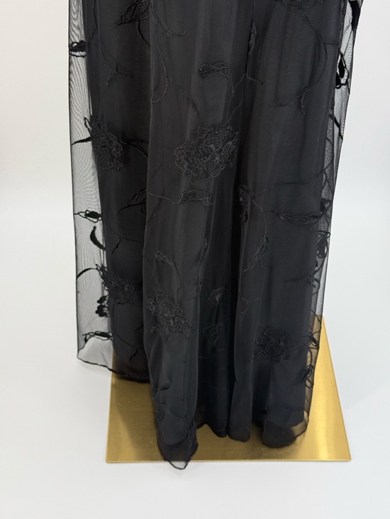 VTG Lauren Ralph Lauren Sophisticated Black Sheer Floral Maxi Evening Dress SZ 4 - Picture 14 of 17